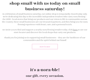 Nora Fleming Takes A Bold Stand on Small Business Saturday